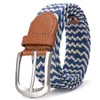 Men's and Women's Belt Braided Belts Elastic Canvas Pin Buckle Belt Versatile Universal Casual