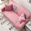 Couvre-chaises couverte de canap￩ extensible rose Coup de plumes color￩ canap￩ sectionnel de protecteur de meubles tout compris
