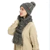 Berets herfst winter 2022 3 pc's/set breien kleur sjaal mode met vrouwen eenvoudige verdikking slijtvaste warmer hoedhandschoenen set