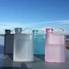 Kreatywna ultra cienka butelka z wodą 380 ml sporty na zewnątrz kwadratowe plastikowe filiżanki Przenośne rozbicie czajniki Lyx183