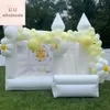 S￤ljer Bounce House Jumper Wedding Uppbl￥sbar vit bouncy med Slide Bouncy Castle Air Bouncer Combo Hopping f￶r barn Vuxna inkluderade fl￤ktfria fartyg