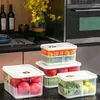 Förvaringsflaskor kök transparent matlåda avtagbar partition frukt vegetabilisk behållare med lock