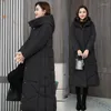 Women's Trench Coats 2022 Winter Long Coat Women's Fashion Thick Cotton Warm Outerwear CasualFemale Windproof Hooded Vintage Loose Parka