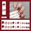 Unghie finte 24PCS Red Graffiti Nail Patch Jelly Gel Tipo rimovibile Paragrafo corto Moda SAL99