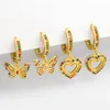 Hoop Earrings Fashion Exaggerated Personality Creative Heart-Shaped Ladies Simple Hollow Butterfly Love Tassel Jewelry