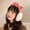 Berets Mori Girl Lattice Japanese Bow Winter Ear Warmers Cold And Frost-proof Cute Earmuffs Student Warmer Cover Muffs