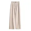 Женские брюки Capris Black Beige Wide Neg Capris Cust Office Lady Spring осень зимняя корейская модная женская грузовые брюки Harajuku женщины 220916