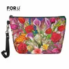 Kosmetiska v￤skor Forudesigns Sunflower Print Bag Kvinnor Makeup Floral Style Ton￥ring Girls f￶rvaring Kvinnlig p￥se arrang￶r