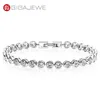 GIGAJEWE Moissanite Link Chain 7 2-9 3ct 4 0mm 24-31Pcs D Color Round Cut White Gold Plated 925 Silve Bubble Bracelet Woman Girlfriend 215I