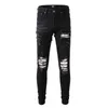 Jeans maschile maschile jeans strappato jeans skinny slim fit motociclettiera in jeans per uomo pantaloni hip hop alla moda cool streetwear top qualit￠