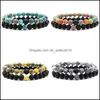 Beaded Strands 2st/set Pararmband Strands Natural Stone Designer Jewelry Love Pärlade armband Malachite Stretch Dhseller2010 Dhhyi