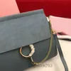 Klassieke dames suède ketting handtas cirkel ring schoudertassen vrouwen flap zak crossbody lady handtassen messenger portemonnee 2022