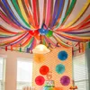 Party Decoration 6pcs 4.5cm 9 Meters Crepe Paper Streamers DIY Garland Pography Backdrops For Wedding Birthday Venue