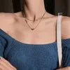 ClassicPeach Herz Doppel Stahl Kurze Halskette Für Frau Mode Sexy Mädchen Geschenk Schlüsselbein Kette Luxus Schmuck