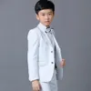 New Boys White Blazer Wedding Suit Kids 4PCS Formal Suit with Bowtie Flower Boys Party Tuxedos Costume Suit295o7122562