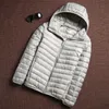 Homens para baixo parkas inverno marca de moda ultra leve pato para baixo jaqueta mens coreano streetwear penas casacos gola quente roupas masculinas 220916