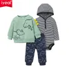 Clothing Sets IYEAL Baby Boy Girl Clothes Suit Cotton Long Sleeve Hooded RompersPantHoodies born Infant Toddler Outfits Kids Clothing Set 220916