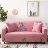 Couvre-chaises couverte de canap￩ extensible rose Coup de plumes color￩ canap￩ sectionnel de protecteur de meubles tout compris