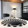 Tapis moderne concis acrylique grand tapis pour salon chambre tapis noir piège design mode tapis de montage personnalisé