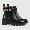 En Moda Kadın Ayak Bileği Çizmeler Siyah Gezi deri Kış Kristal Süslenmiş Lug Taban Savaş Botu Platform Patik Ayakkabı Rahat Yürüyüş tıknaz topuklu ayakkabılar 35-42