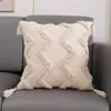 枕コットンジャッククアードリネンカバー刺繍スローアウトドアピローケースリビングルームの装飾カバーノルディックスタイル45cm