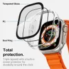 Étuis de montre protecteur d'écran Compatible avec Apple Watch Ultra 49mm Film de verre trempé 9H intégré couvertures PC pour iWatch 49mm