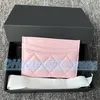 Innehavare Luxury Channel Walls Designer Card Holder Brand med original Box Purses Womens Mens Wallet Caviar Lambskin Leather Coin Purse K