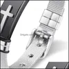 Bracelet Or Jésus Croix Bracelet Bracelet En Acier Inoxydable Boucle Ardillon Bandes De Montre Bracelet Bracelets Pour Hommes Mode Bijou Dhseller2010 Dhlc2