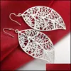 Dangle Kronleuchter 925 Sterling Sier Fashion Leaf Ohrringe für Frauen Hochzeit Engagement Schmuck beste Geschenk Weihnachten Drop Dhseller2010 Dhamk