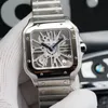 Квадратный бак мужские часы 39 мм резиновые и из нержавеющей стали механические часы корпус браслет мода дата часов, мужская леди 35 мм, часы Montre de Lux