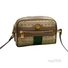 Evening Bags Crossbody Ophidia Camera Bag Retro Handbags Purse Canvas Leather Zipper Closure Red Green Ribbon Adjustable Shoulder Strap Fash