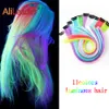 Synthetic in One Piece White Leeons Synthetic With Clip Heat Resistant Extensions Hair For Kids And Women Wavy Style 20 Inch