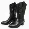 Bottes BONJOMARISA femmes Cowboy Bottes cowgirls métalliques rididng bottes mi-mollet chaussures pour femmes automne hiver chaussures western T220915