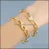 Tennis Mulheres Chain Chain Bracelets Tennis Iced Out Bling Rhinestone Infinity Fish Lobster Jóias 18K Gold Bated F DHSELLER2010 DHXJM