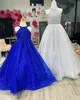 Robe de concours de beauté à paillettes pour petites filles 2023 - Robe de soirée formelle pour tout-petits, adolescents, préadolescents, bleu royal, rouge, blanc