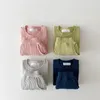 Корейская детская одежда наборы одежды для детской одежды вафель хлопковые детские девочки для девочек весенняя осень свободные склоны с легким костюмом Topspants 2pcs Sets 220916