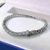 Argento sterling 925 4mm 16cm 17cm 18cm Tennis 18K placcato bianco creato braccialetto Moissanite braccialetto per gioielli da donna regalo per feste168k