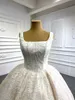 Sweetheart Wedding Dresses Sequins Pearls White Boat Neck Ball Gown SM67104-1