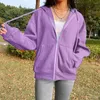 Hoodies feminino zíppe capuz mulheres mulheres casuais coreano moletom com capuz