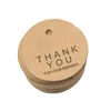 100pcs/Set Kraft Paper Hang Tag Thank You Party Wedding Favor Gift Labe Round Blank Wish Greeting Cards Clothing Price Hang Tags TH0372