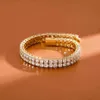 Commodity hip hop 4mm micro inlaid Zircon Bracelet double row Bracelet tennisbracelet300m