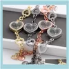 Charm Bracelets 보석 5pcs 판매 암호 하트 플로팅 로켓 팔찌 합금 웨딩 여성 뱅글 jeengery1 드롭 배달 2021 R168J