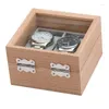 Uhrenboxen 2 Girds Display Box mit Kissen Holzverpackung Fall für Männer und Frauen Armbanduhr perfektes Geschenk