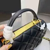 حقيبة مصمم حقيبة يد للنساء 22p جلود الجلود العصرية العليا مقبض مبطن سلسلة matelasse cc cross body contter رفرف كبير Ca2277