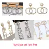 5pairs/set classic letter earring stud luxury designer earring for woman orecchini diamond pearl fashion jewelry women 18k gold hoop earing ladies earings ohrringe