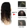 Skin Base natürliches gewelltes Echthaar-Topper mit 4 Clips aus Seidenoberseite, reines europäisches Haar-Toupet für Frauen, feines Haarteil, 12 x 13 cm, DIVA1