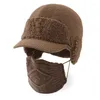 Beretten Winterhoed Men Ski fietsenoorbescherming Beanie Outdoor Gebreide warme set Koudvrije motorkap Gebreide dikke honkbaldop