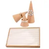 Schmuckbeutel 4 Stcs Massivholz -Display -Tablett Ohrringe Anh￤nger Armreifen Armb￤nder Platte - 1pcs Beige 3pcs Farbe