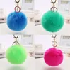 Party Favor Rabbit Ball Plush Fuzzy Fur Key Chain Car Bag Keychain Ring Pendant Jewelry Party Gift 20pcs83593396152223