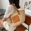 2022 Bolsas de praia de femininas de verão e bolsas de bolsa de bolsa Talha de palha Rattan Sacos de ombro crossbody para mulheres bonitas